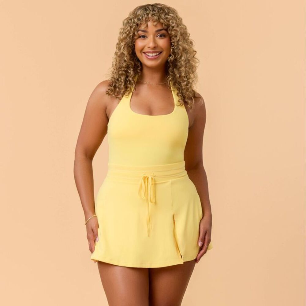 Blogilates -  Women's Mommy & Me Game Set Match Dress Yellow